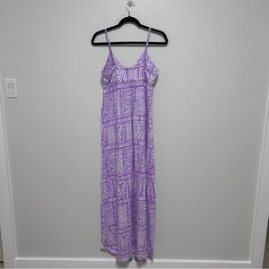 O’Neill Lavender Patterned Summer Maxi Dress Women's Size XL Resort Beach *READ*